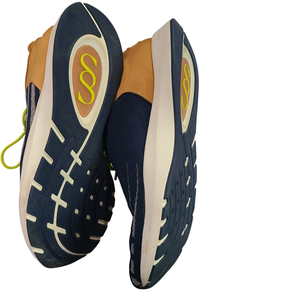 Saysh One Womens 8.5 Running Shoes‎ Navy Mustard Yellow Neon Laces Allyson Felix - Picture 11 of 13